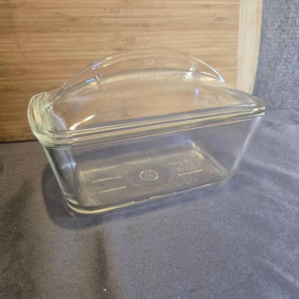 Vintage Westinghouse Clear Glass Refrigerator Dish with Lid Rectangular MCM